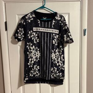 Black Floral Graphic Short-Sleeve Tee